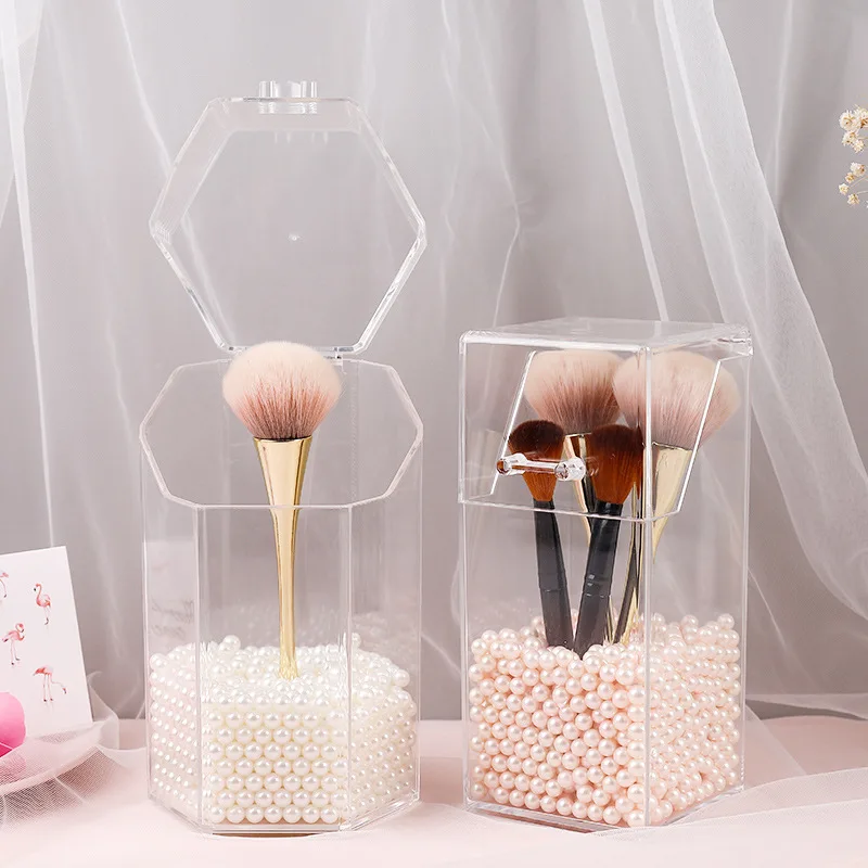 Acrylic Makeup Brush Holder Organizer Cosmetic Lipstick Pencil Storage Container Transparent Box |