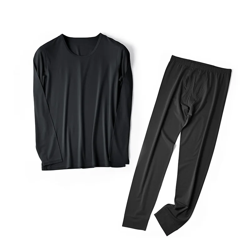 

youpin Thermal underwear men's round neck cotton pants sweater bottoming thermal underwear set winter