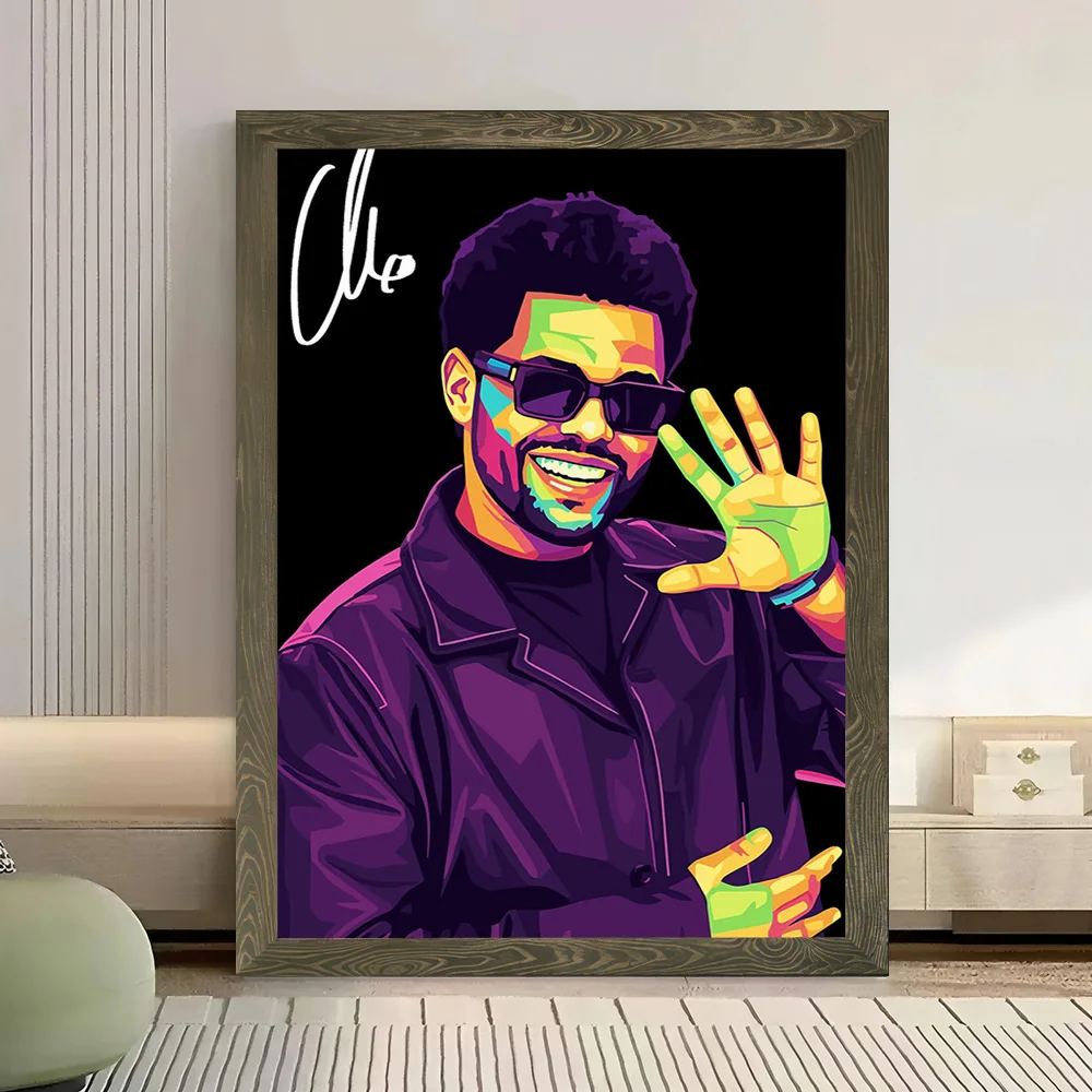 Фото Постер The Weeknd в стиле поп-арт: портрет на холсте, настраиваемая печать изображений для декора комнаты, украшение спальни №3