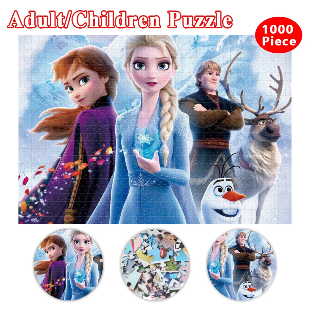 

Disney Princess Elsa Puzzle for Adults Frozen Jigsaw Puzzle 35/300/500/1000 Pieces Cartoon Pictures Decompress Entertainment Toy