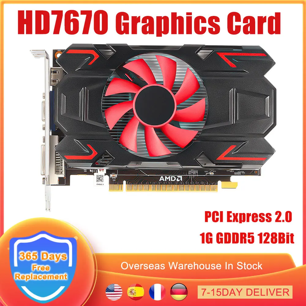 Видеокарта HD7670 2 0 бит 1 ГБ GDDR5 VGA DVI-I PCI-E PCIE Pci Express 7670 X16 видеокарта для AMD Radeon HD 128 GPU |