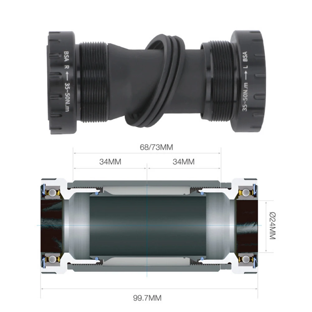 

Bicycle Aluminum Alloy Perlin Center Shaft Screw-in Threaded Center Shaft Thread Center Shaft Bottom Bracket New Arrival