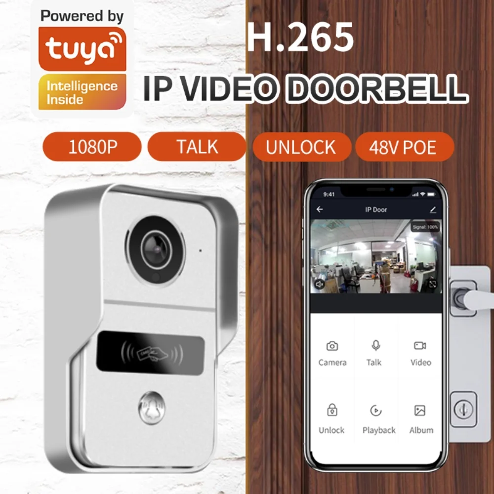 HD 1080P Tuya Smart Wifi Video Intercom System Wireless Outdoor Camera Remote Phone Viewer Night Vision Door Entey for Apartment