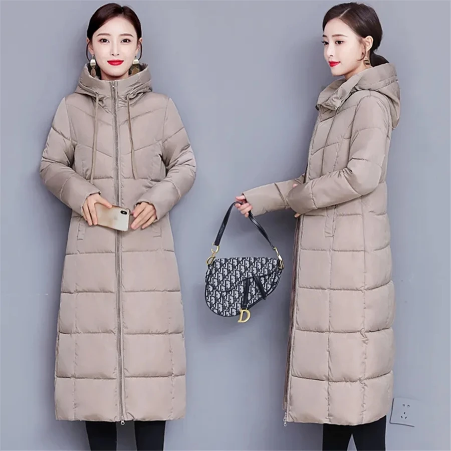 Winter Oversized 5XL Hooded Warm Thick Long Coat Women Cotton Padded Parkas Snowwear Overcoat Classic Outwear Windbreaker Jacket