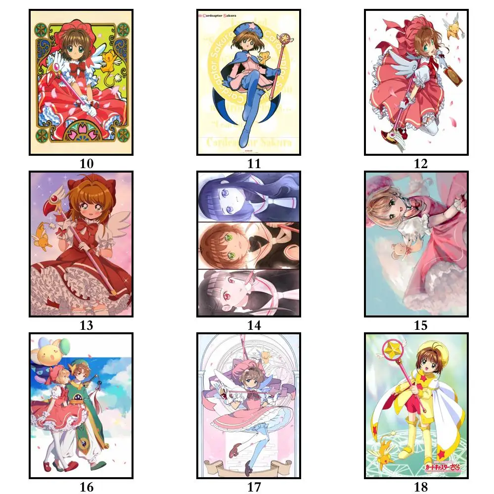 35 рисунков аниме карточки Captor Sakura Whitepaper постер мультфильм искусство живопись