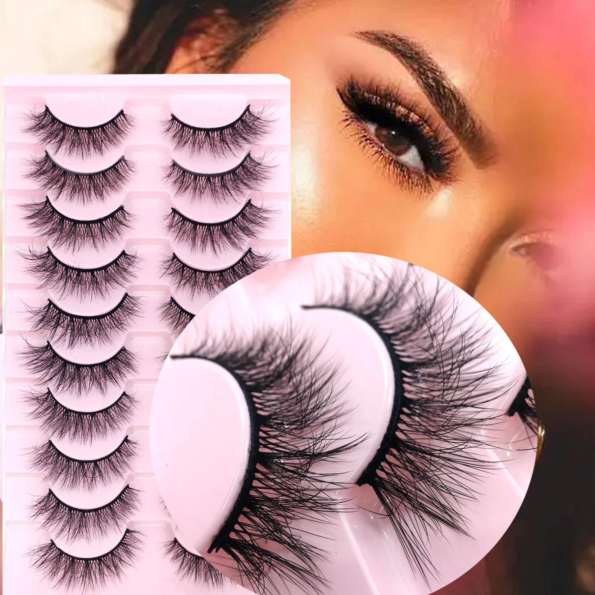 10 Pairs 3D Mink False Eyelashes Natural/Thick Eye Lashes Fluffy Makeup Russian eyelahses Beauty Extension Reusable eyelashes