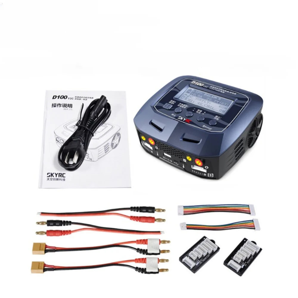 

SKYRC D100V2 D100 V2 2X100W Dual Balance LiPo Battery Charger Discharger+AU/EU/UK/US PLUG Power Supply