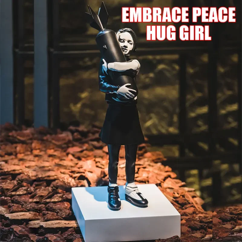 

Banksy Hugging Bomb Girl Decor Statue Hugged Peace Resins Sculpture Home Decoration LivingRoom Bedroom Bookcase Mesa Decorations