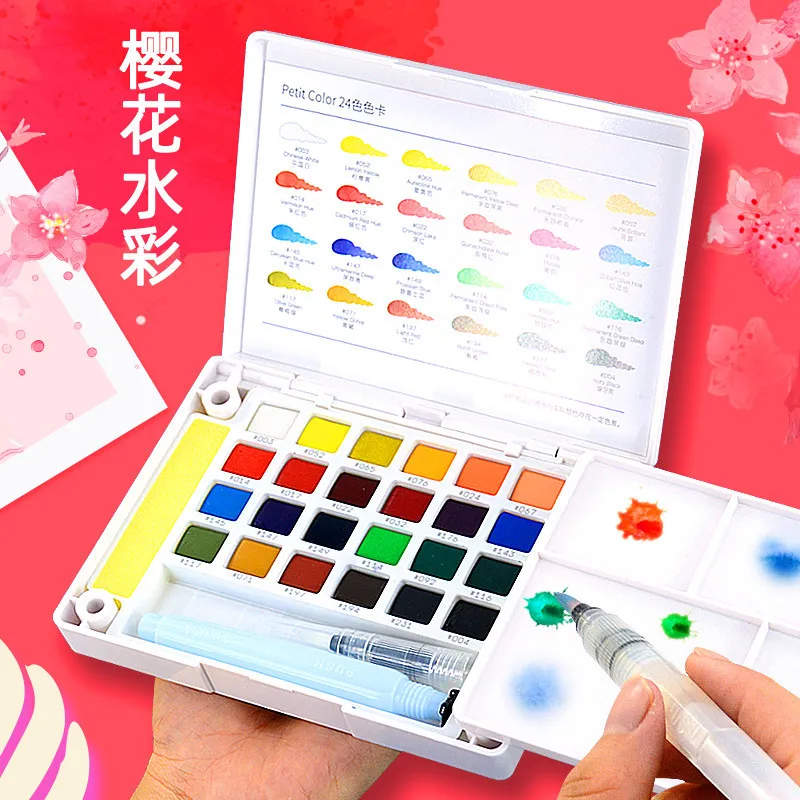 

Japan Imported Sakura Brand Solid Watercolor Paint 24 Colors, 36 Colors, 18 Colors Fountain Pen Tool Gouache Set