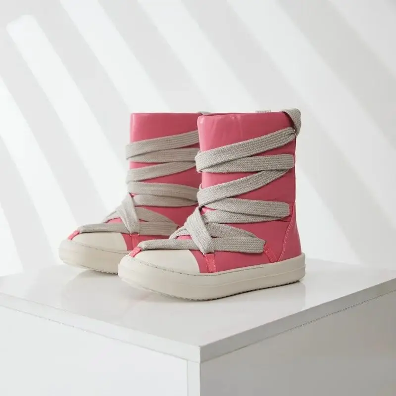 Женские высокие ботинки из искусственной кожи большие размеры