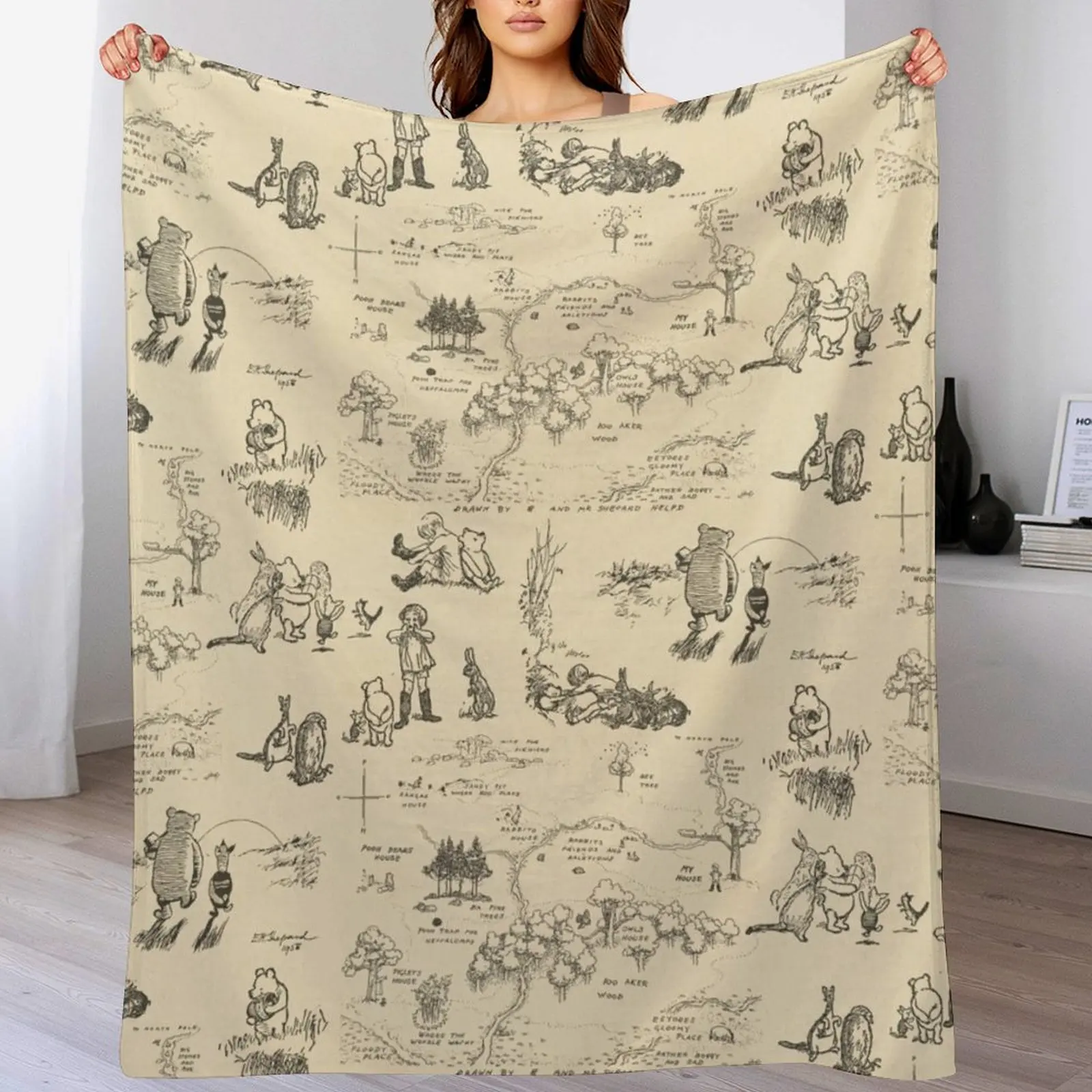 Фото Плед 100 Aker Wood (кремовый) из мягкого флиса шерпа, теплый плед для зимы №1