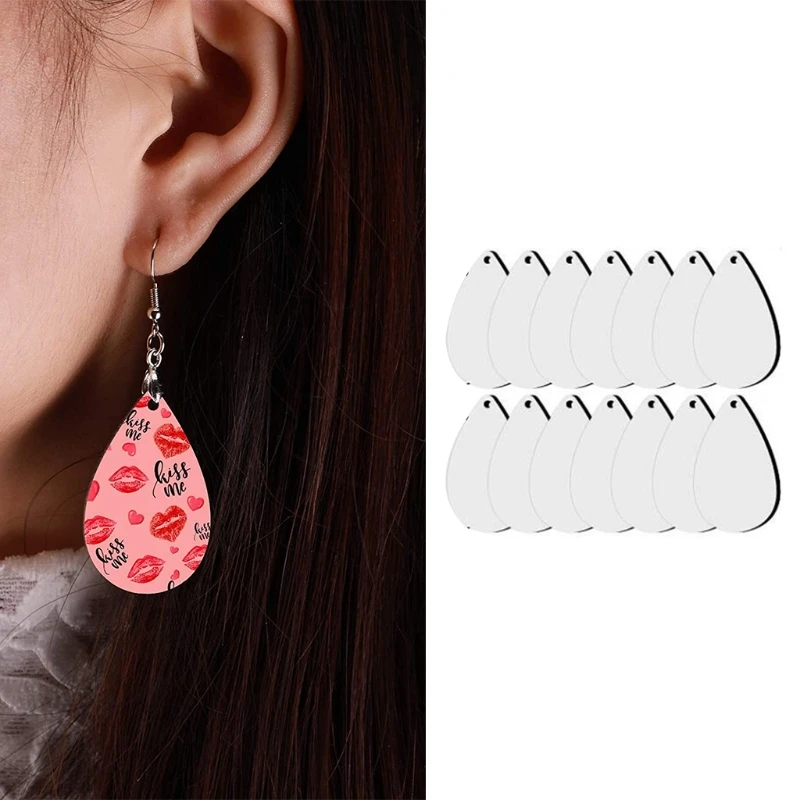 D0LC 30 шт. набор сублимационных пустых сережек с каплевидными крючками