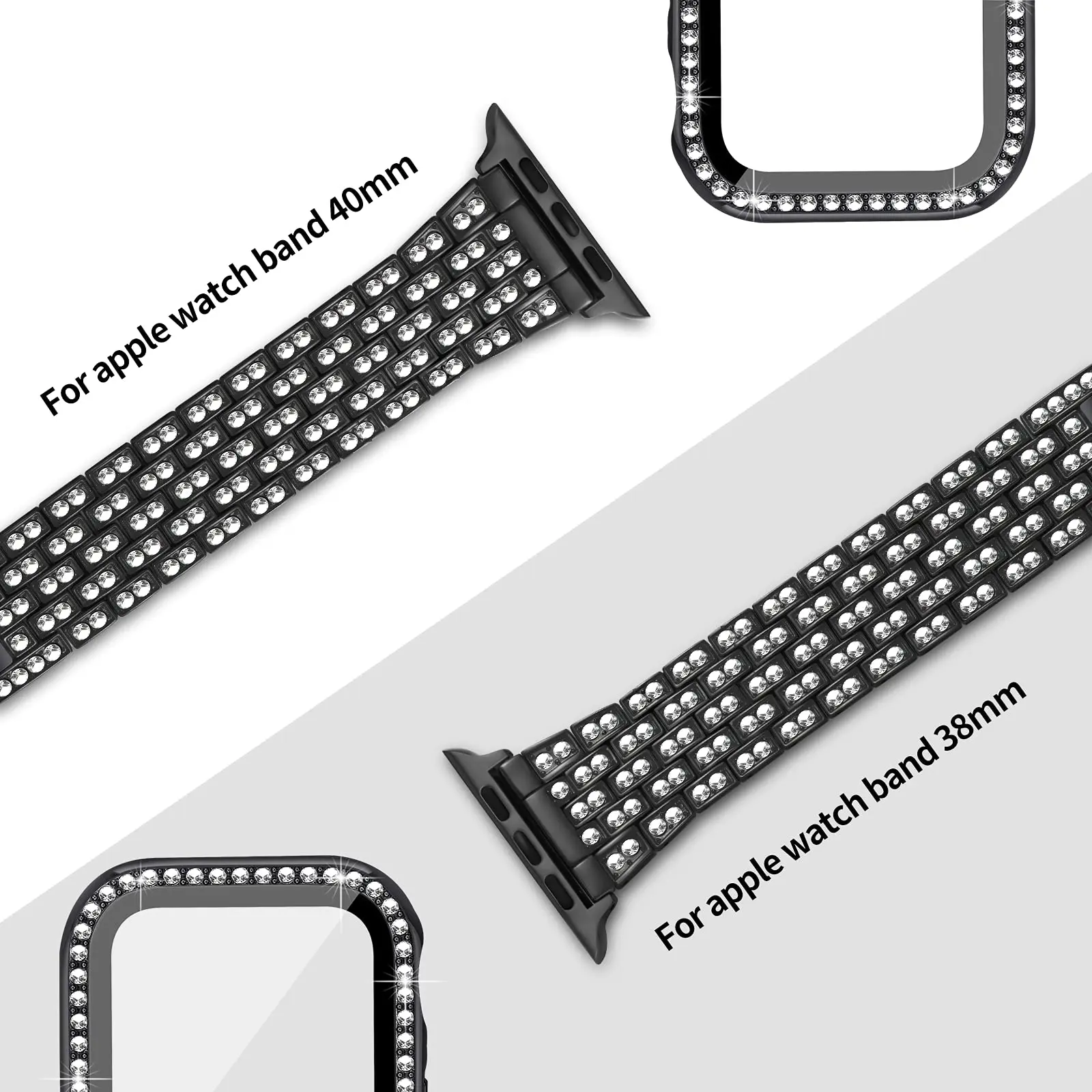 High texture Metal strap for Apple watch band bling bracelet chain for iwatch38MM40MM42MM44MM diamond strap for iwatch654321