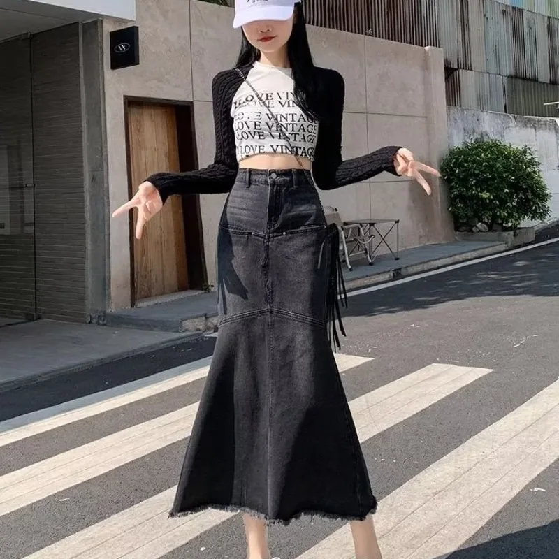 Женская повседневная однотонная юбка в корейском стиле