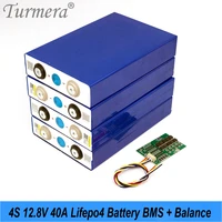 turmera 4s 12 8v 40a bms lifepo4 battery protection board with balance for 3 2v 26650 32700 33140 12v lifepo4 batteries pack use