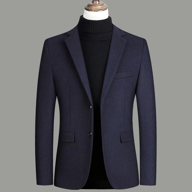 

High Quality Blazer Men's British Style Advanced Simple Middle-aged Business Fashion Elegant Casual Gentleman's Wool Blazer