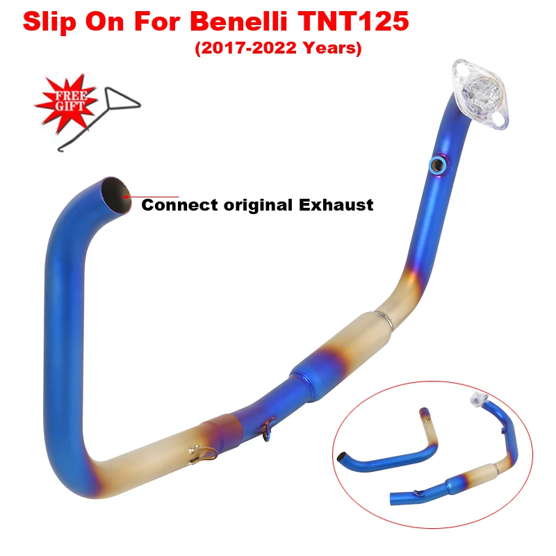 Выхлопная система для мотоцикла Benelli TNT125 TNT 125 2017-2022, модификация передней средней звеньевой трубы, соединение 51 мм, Escpae Moto