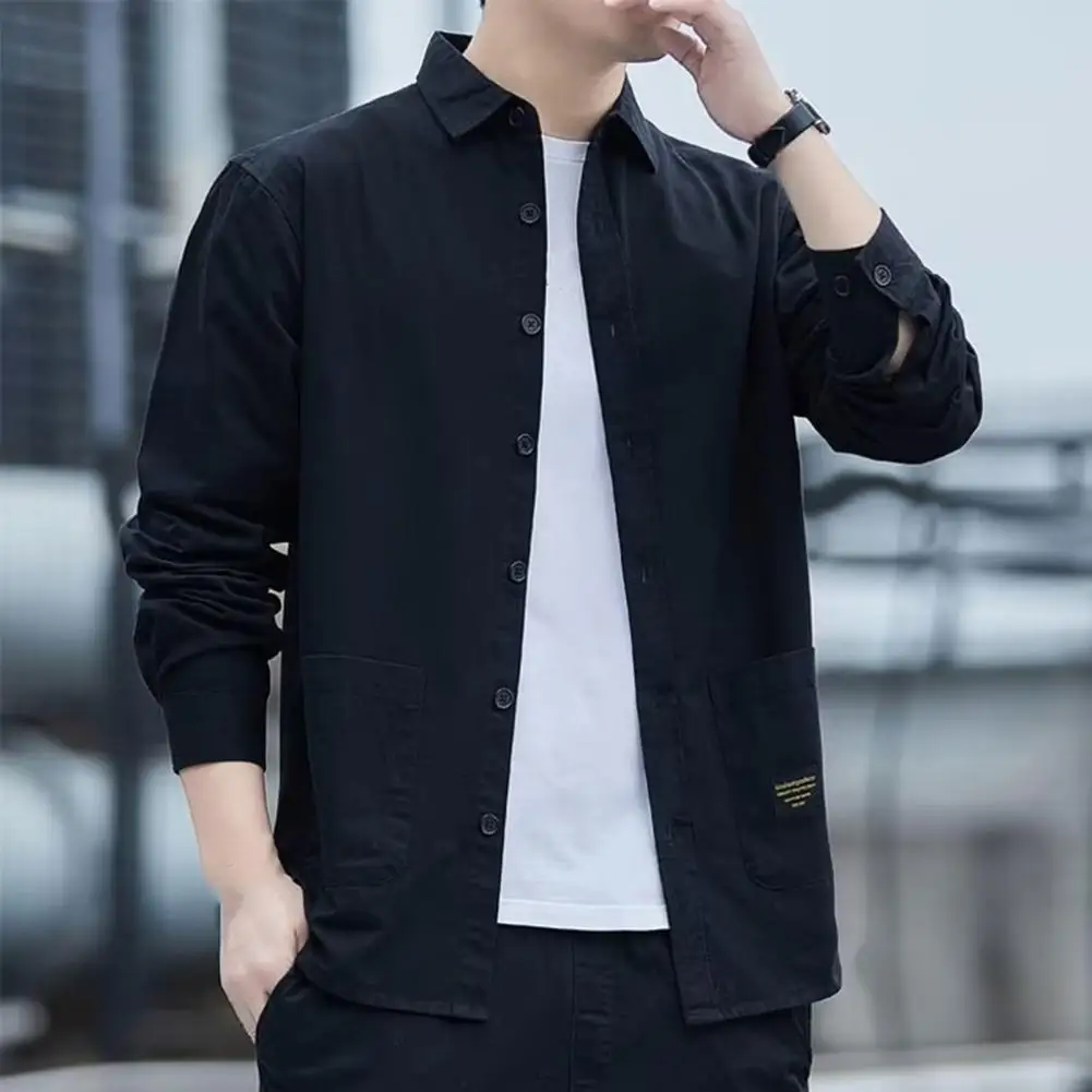 

Cargo Shirt Stylish Simple Style Men Tops Cardigan Men Tops Loose for Daily Wear