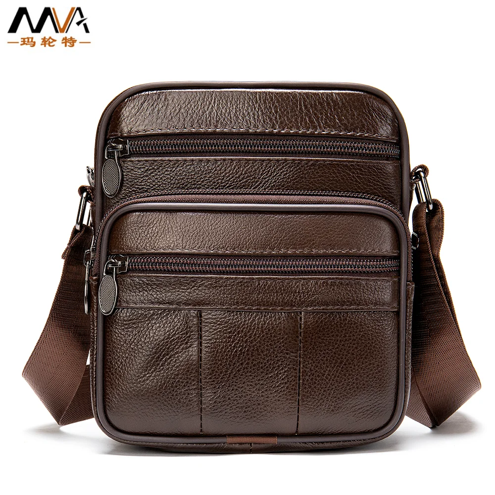 Business Leisure multi-functional first layer cowhide Men's bag  Vertical square large capacity luxury shoulder crossbody bag