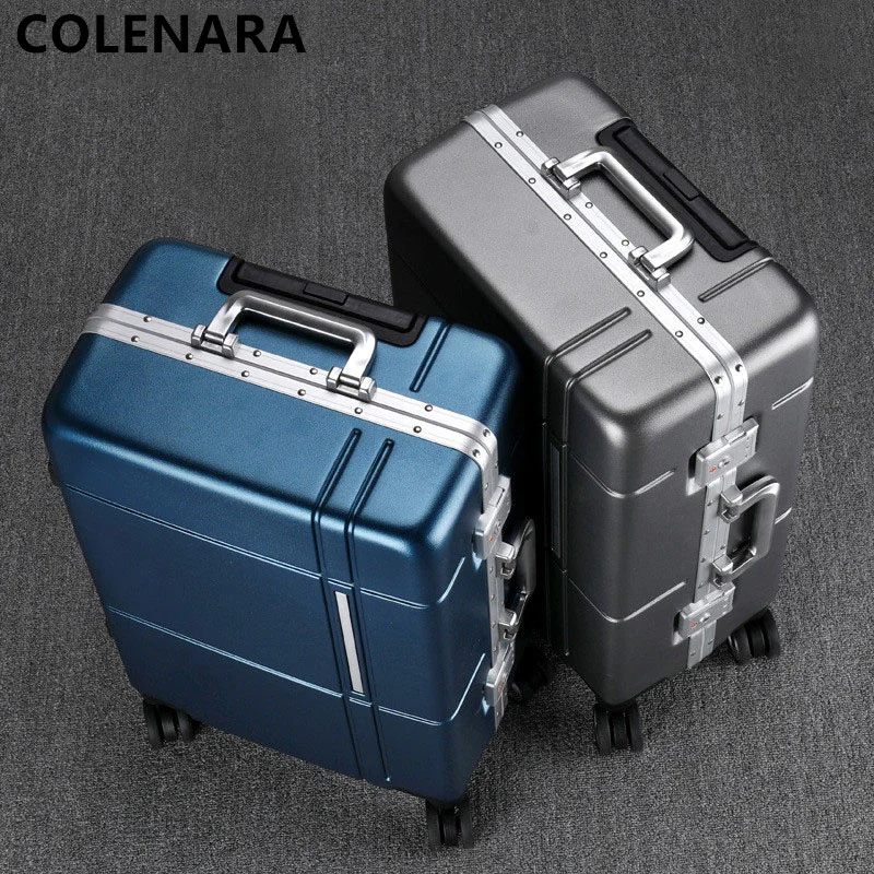 COLENARA High-quality Suitcase Strong and Durable Thick Trolley Case Multifunctional Boarding Box with Wheels Rolling Luggage