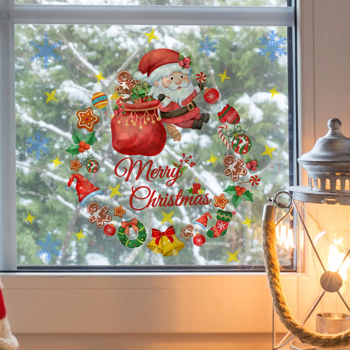 Наклейка на стену в виде Санта-Клауса