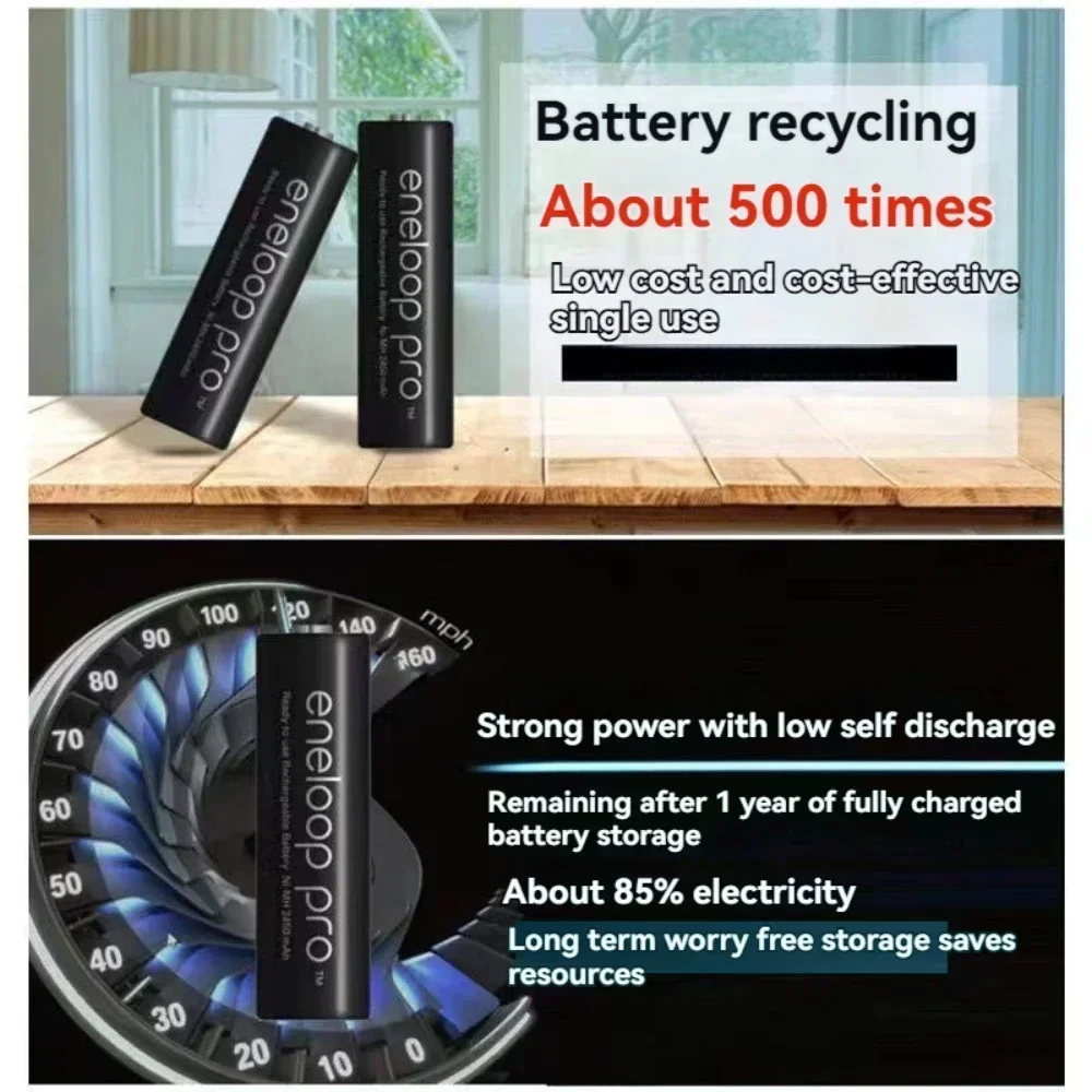 Panasonic Eneloop - aste PRO перезаряжаемая батарея типа АА 100% оригинал 2550 мАч 1 2 В никель для