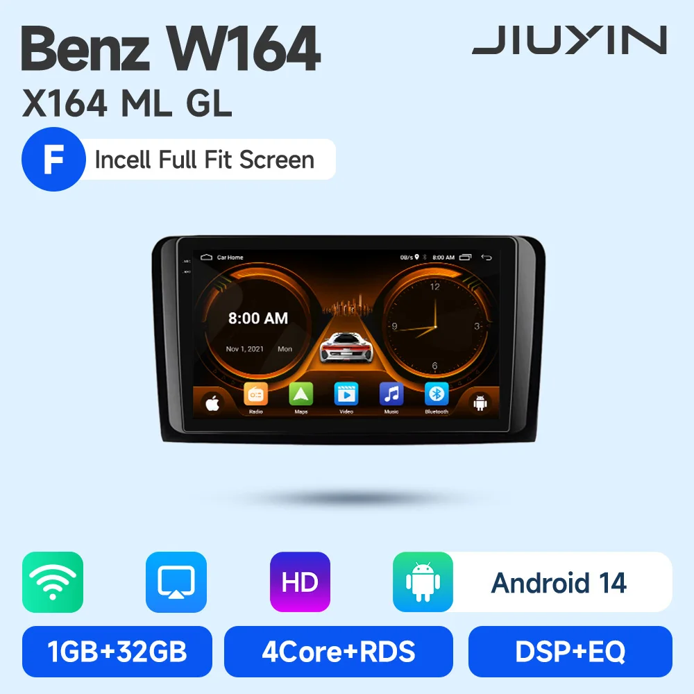 

Автомобильный мультимедийный плеер JIUYIN для Mercedes ML W164 X164 ML350 ML300 GL500 ML320 ML280 GL350 GPS Стерео 2din Android Carplay RDS
