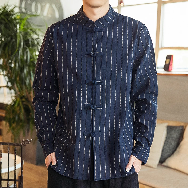 

Новинка 2022, Мужская модная деловая Повседневная полосатая рубашка с длинным рукавом, Мужская брендовая приталенная деловая Классическая р...