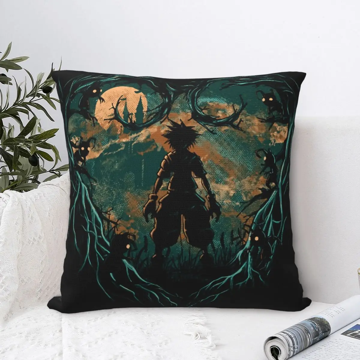 

Vintage Kingdom Hearts Throw Pillow Case Cushion For Home Sofa Chair Decorative Hug Pillowcase