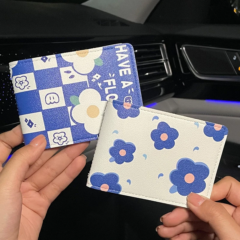 

Creative Flower Printing Cute Card Holder Unisex Portable Fashion ID Protector Card Case All-match 6-card Slots Wallet