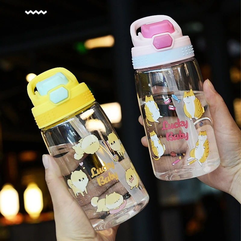 

New Children's Cups Kids Water Sippy Cup Creative Cartoon Baby Feeding Cups with Straws Leakproof Water Bottles Outdoor Portable