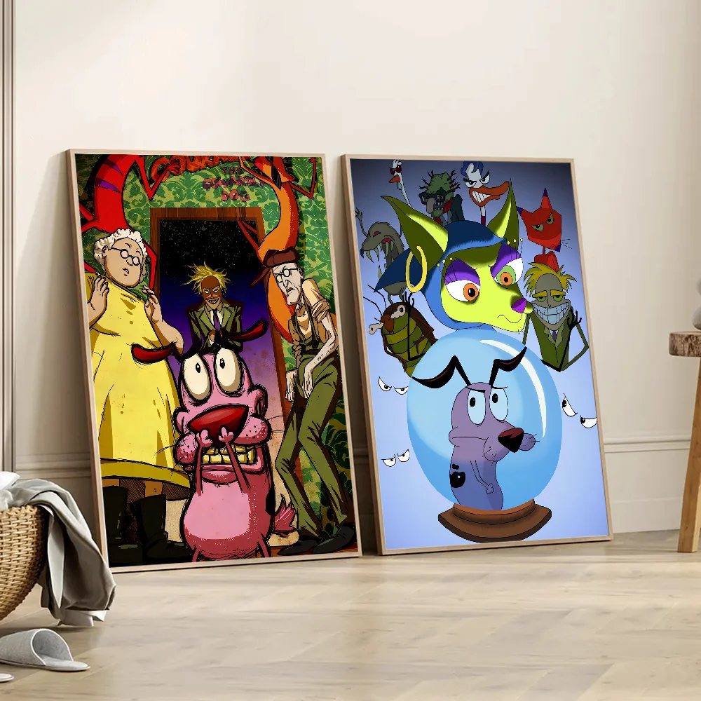 Классические винтажные постеры C-Cowardly D-Dog декоративные наклейки на стену для дома