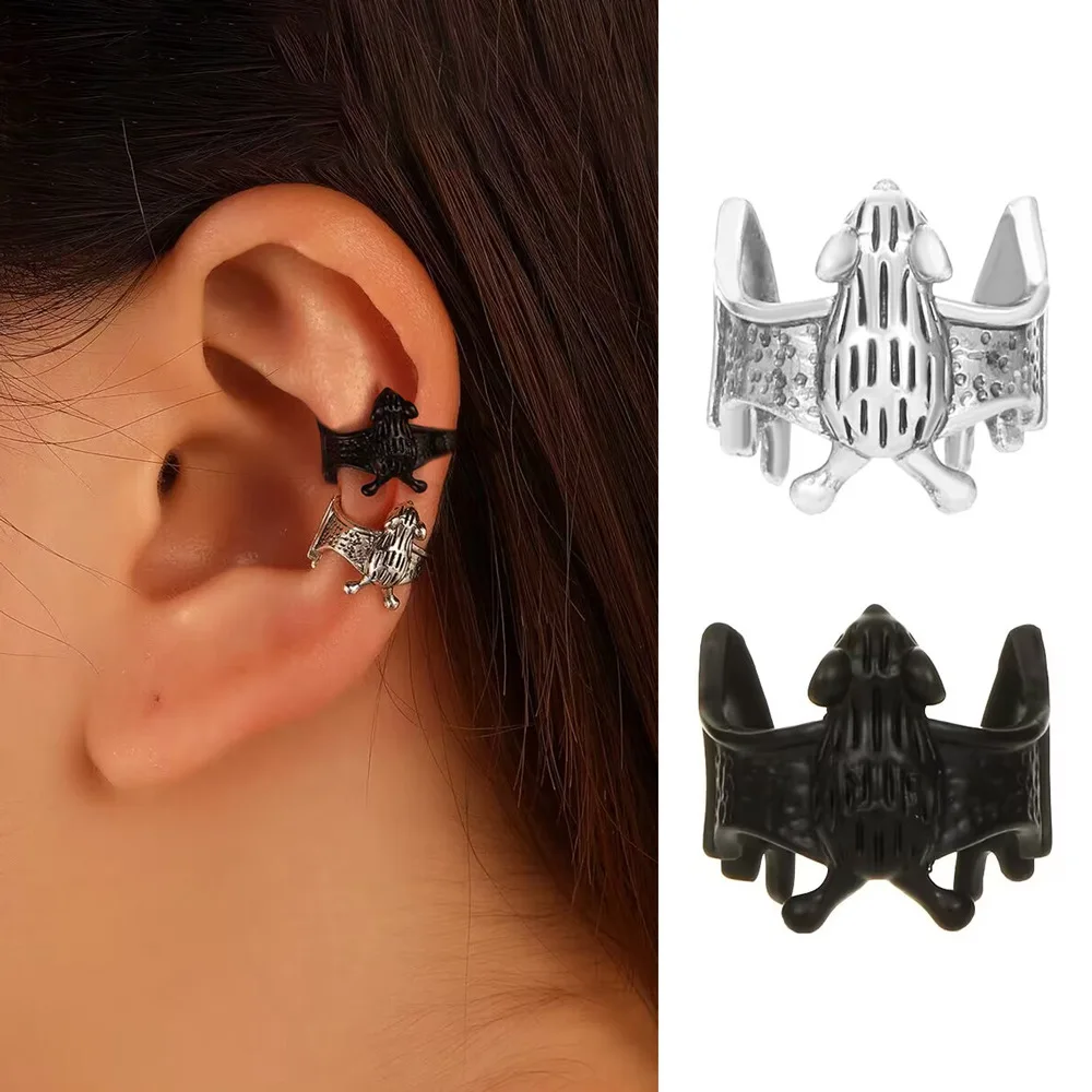Bat Shaped Earrings For Women Metal No Puncture Ear Bone Clip Accessories Body Jewelry Gifts