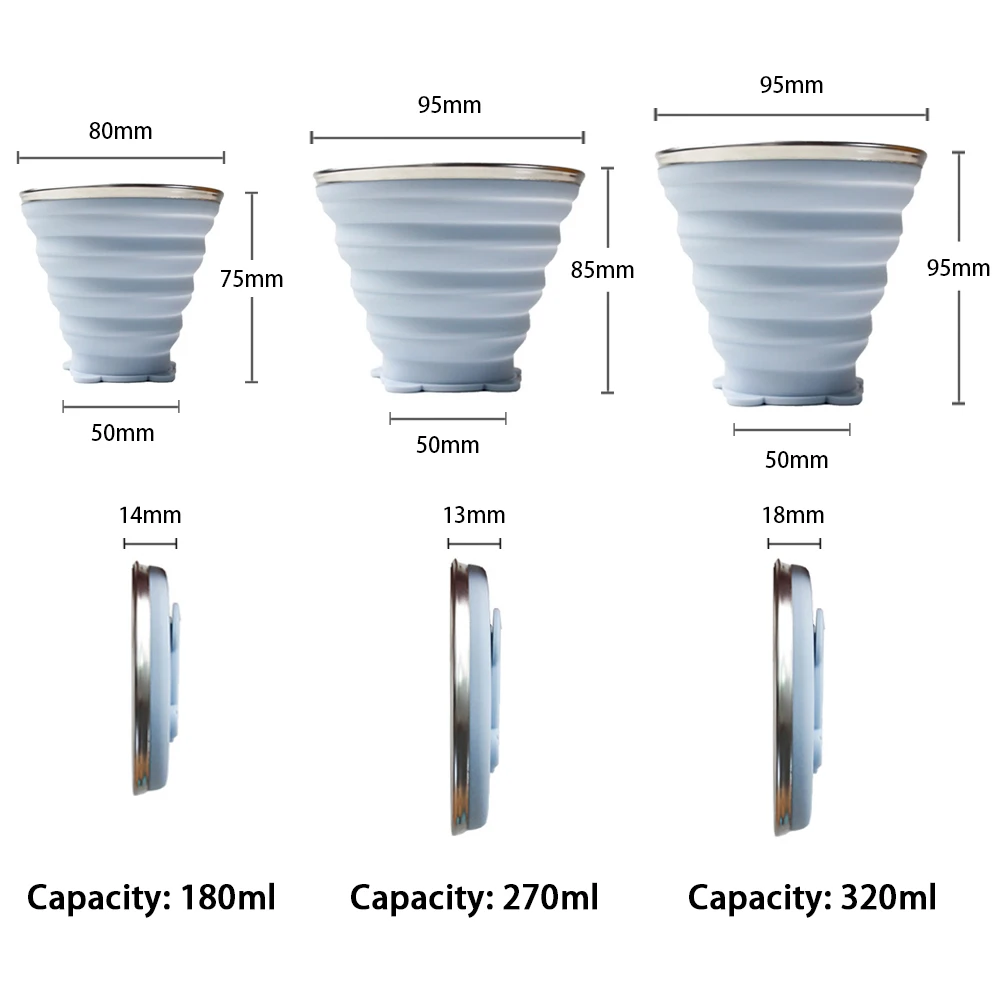 Folding Cup Foldable Collapsible Telescopic Silicone Water Bottle Outdoor Travel Children Cups Teacups Ware Jug Drink Copa | Дом и сад