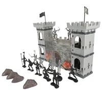 1 set of war set soldier toys for kids micro landscape adorns grey