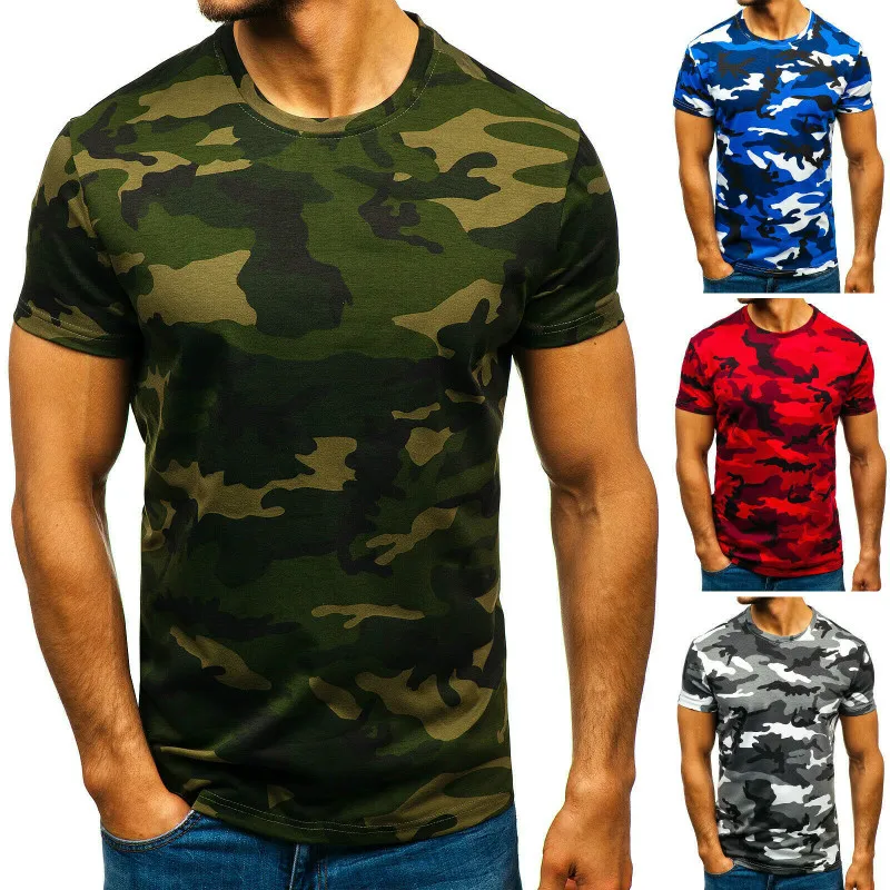 

2022 latest Harajuku summer camouflage print T-shirt men's casual short-sleeved O-neck oversized quick-drying shirt