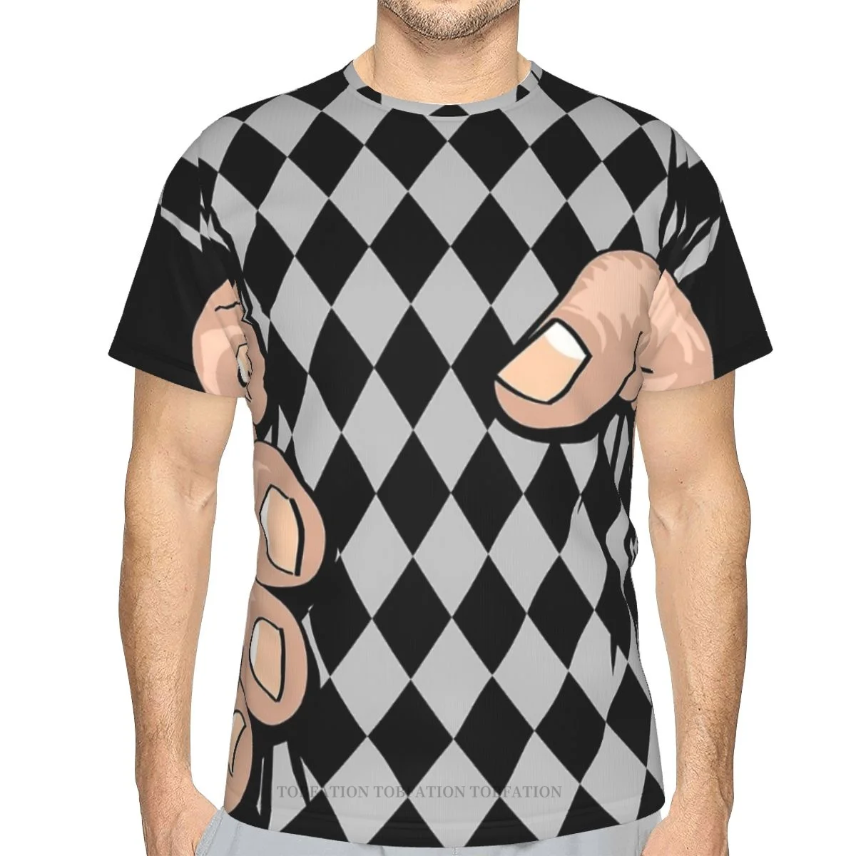 

Футболка мужская быстросохнущая в клетку, Полиэстеровая рубашка с 3D принтом, с большой ручкой, для занятий спортом на открытом воздухе