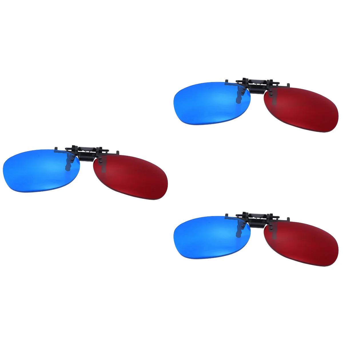 

Set 3 Nearsighted Glasses Red Blue Glasses Clip Three-dimensional Glasses Accessory Stereo Clip
