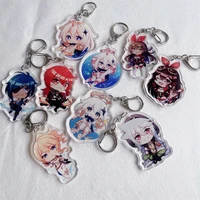 anime genshin impact character keychains cosplay accessories key chain cartoon pendant christmas gifts