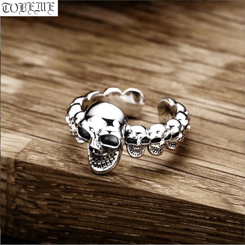 

Серебро 100% пробы, искусственная кожа, кольцо с изменяемым размером, украшения в стиле хип-хоп