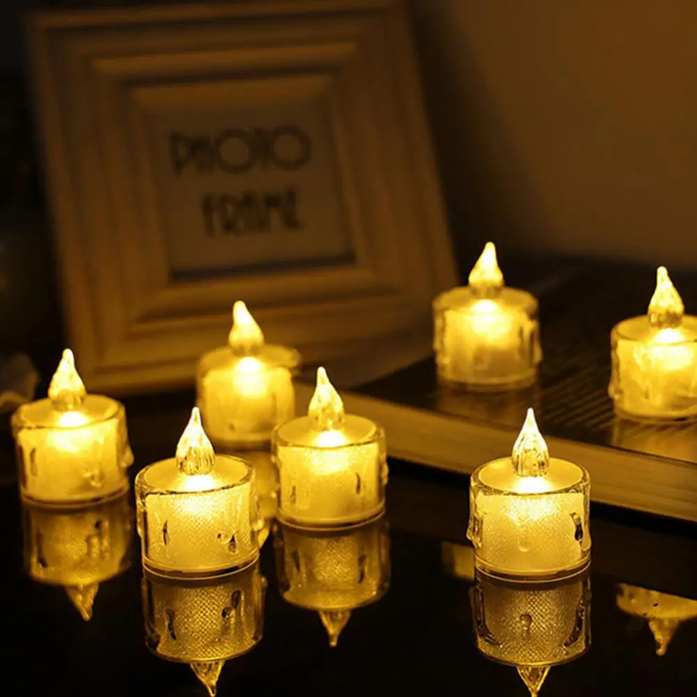 

24Pcs Attractive Without Smoke Ornamental Vivid LED Candle Lamp Ornament for Party LED Simulation Candle Tears Candle Light