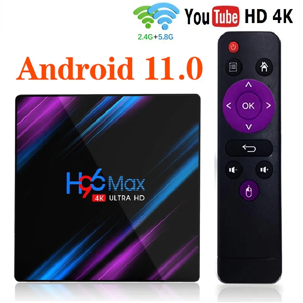 

H96 MAX RK3318 Smart TV Box Android 11 4G 64GB 32G 4K Wifi BT Media player H96MAX TVBOX Android10 Set top Box 2GB16GB Recommend