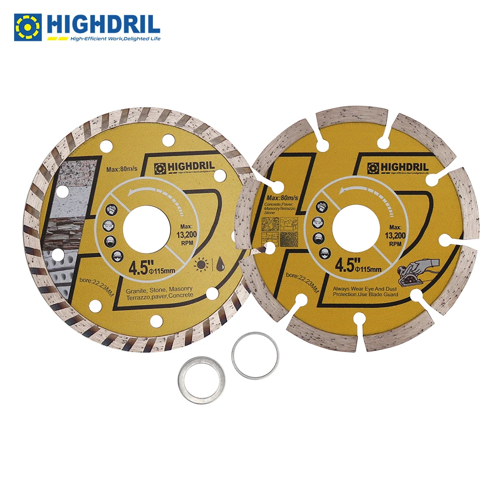 

Cutting Disc 2pcs/set Dia115mm Diamond Cold Sintered Saw Wed For Concret Granite Saw Blade Dry And Corrugated On Angle Grinder