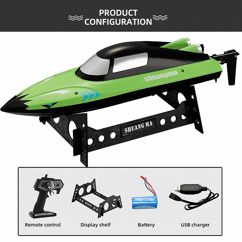 2.4G High Speed Racing Boat 25 Km/h Waterproof Rechargeable Remote Control Speedboat Water Games Toy  Gift for Kids enlarge
