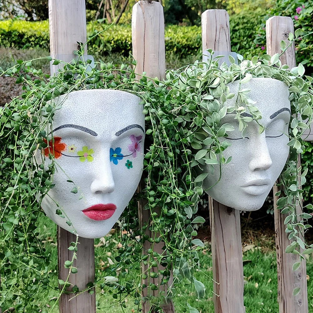 

Цветочный горшок с человеческим лицом, настенная ваза, домашняя и уличная искусственная Цветочная ваза