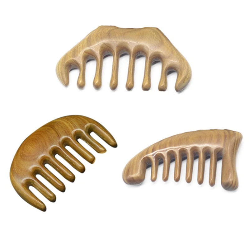 

1Pc Hair Comb Practical Green Sandalwood Wooden Comb Wooden Hair Comb Massage Wooden Comb For Ladies Style