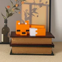 Очаровательная спящая лиса с 3D-печатью пикселей