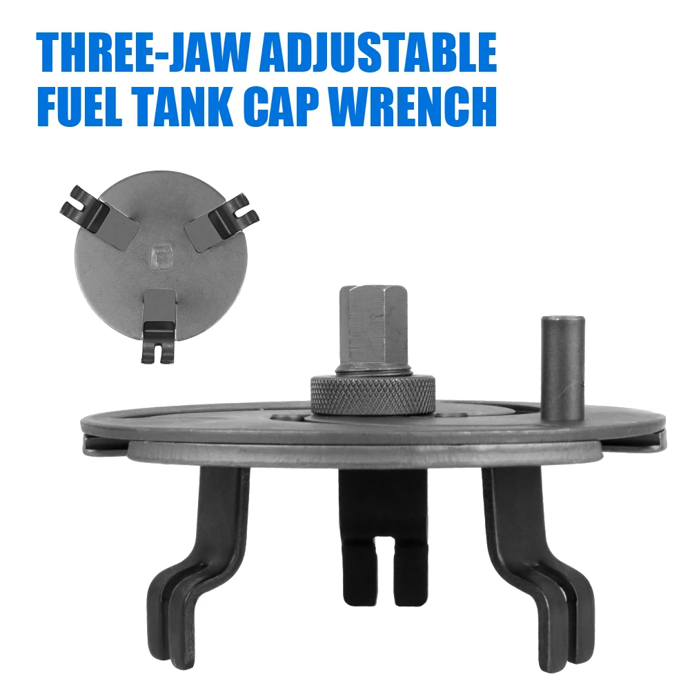 

Adjustable Car Fuel Tank Lid Wrench Universal Remove Oil Cover Pump Cap Spanner 3 Jaws Removal Tool