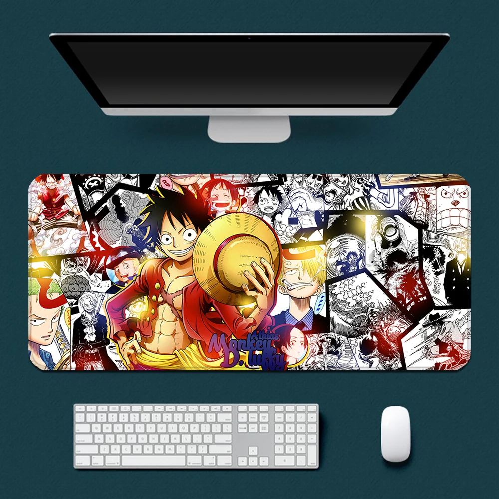 

Anime one piece Luffy Zoro Mousepad HD Printing Computer Gamers Locking Edge Non-slip Mouse Pad XXL90x40cm Keyboard PC Desk Pad