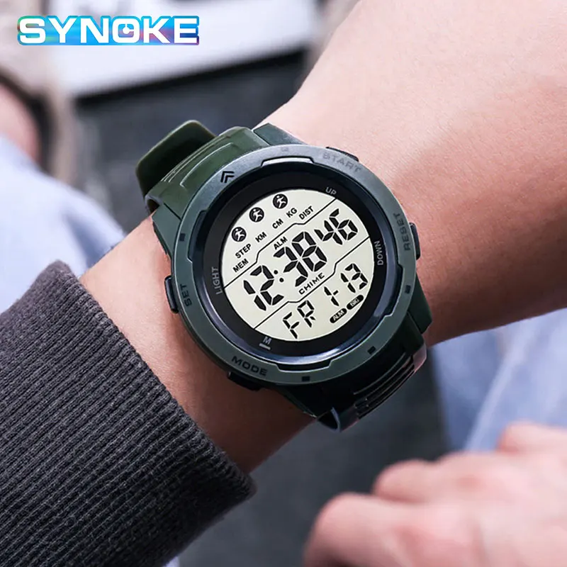 Часы мужские цифровые светодиодсветодиодный с большим циферблатом уличные